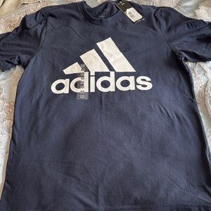 Adidas Dark Blue Tee with White Logo